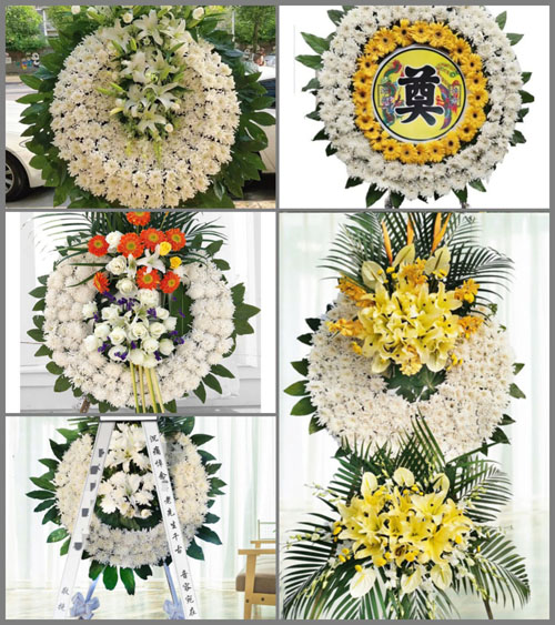浙江省丽水莲都区富岭街道花圈速递